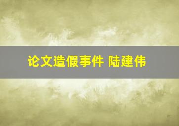 论文造假事件 陆建伟